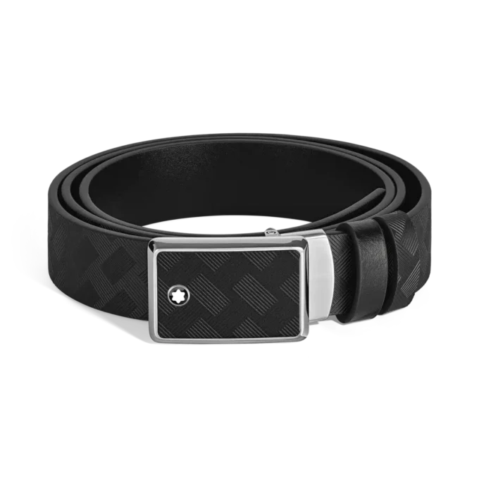 Ceinture réversible 35 mm en cuir Extreme avec plaque marquetée