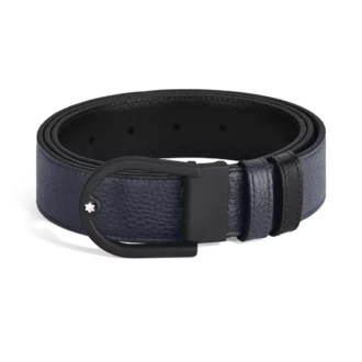 Ceinture réversible à boucle en fer à cheval 35 mm en cuir grainé