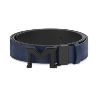 Ceinture réversible en cuir 35 mm M buckle Extreme 3.0 bleu/noir uni