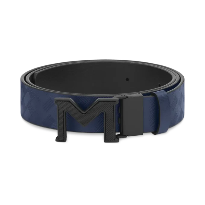 Ceinture réversible en cuir 35 mm M buckle Extreme 3.0 bleu/noir uni