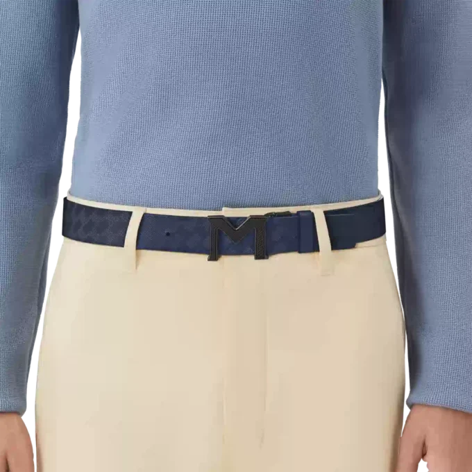 Ceinture réversible en cuir 35 mm M buckle Extreme 3.0 bleu/noir uni