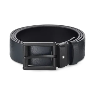 Ceinture réversible en cuir bleu/noir 35 mm