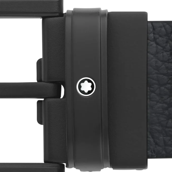 Ceinture réversible en cuir bleu/noir 35 mm