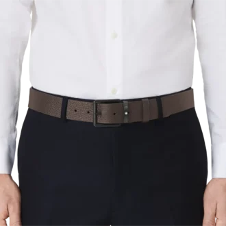 Ceinture réversible en cuir marron/noir 35 mm