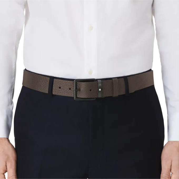 Ceinture réversible en cuir marron/noir 35 mm