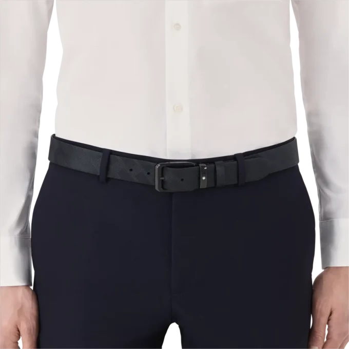 Ceinture réversible en cuir noir de 35 mm