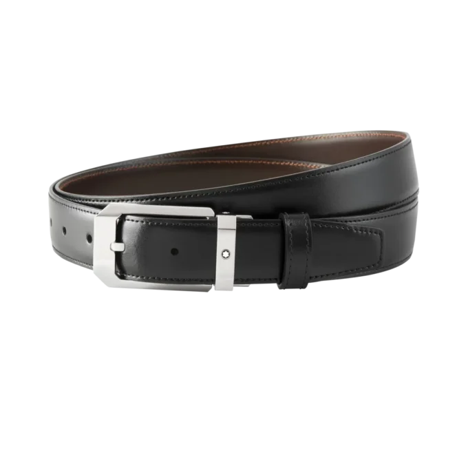 Ceinture réversible en cuir noir/marron 30 mm