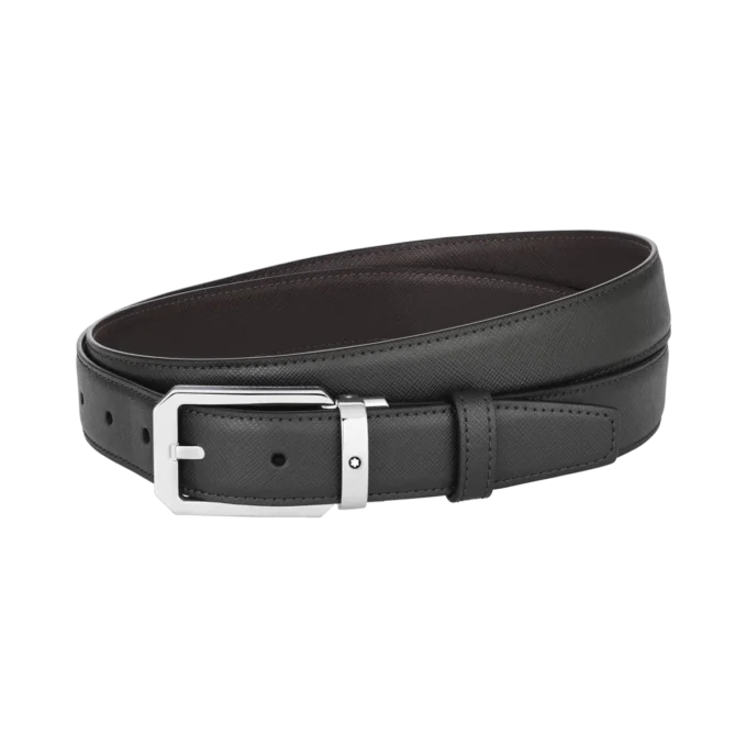 Ceinture réversible en cuir noir/marron 30 mm