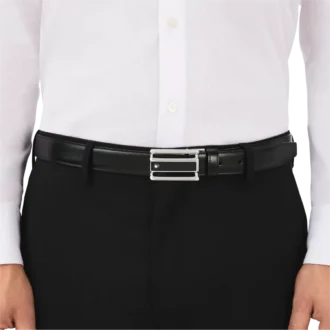 Ceinture réversible en cuir noir/marron 30 mm