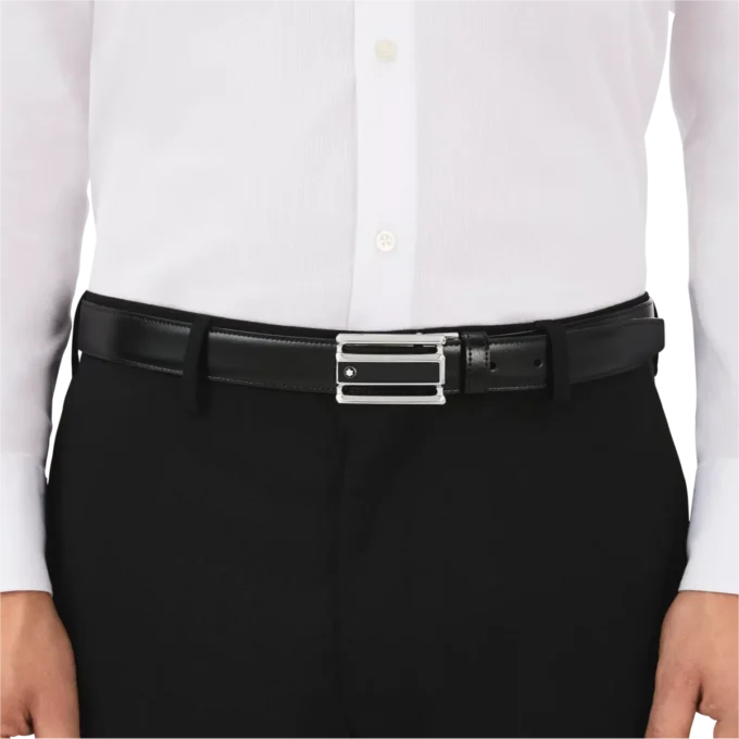 Ceinture réversible en cuir noir/marron 30 mm