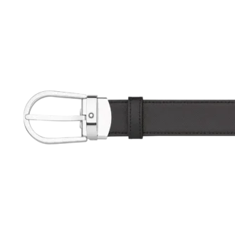 Ceinture réversible en cuir noir/marron 30 mm avec boucle en fer à cheval