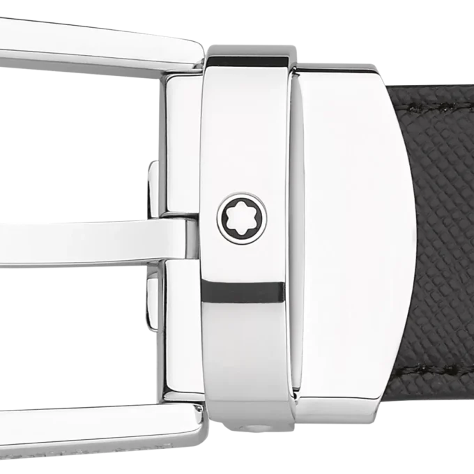 Ceinture réversible en cuir noir/marron 30 mm avec boucle en fer à cheval