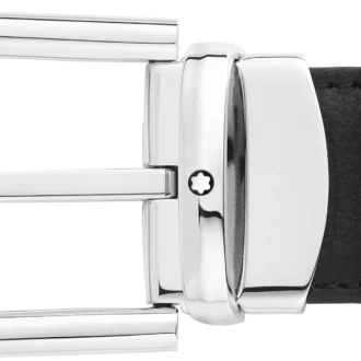 Ceinture réversible en cuir noir/marron 30 mm avec boucle en fer à cheval