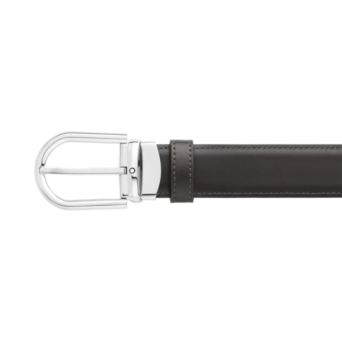 Ceinture réversible en cuir noir/marron 30 mm avec boucle en fer à cheval