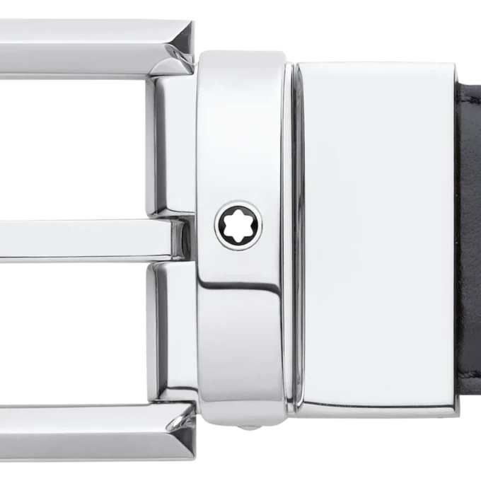 Ceinture réversible en cuir noir/marron 30 mm avec boucle en fer à cheval