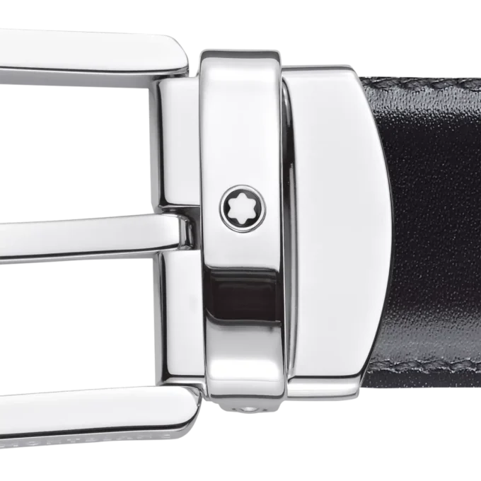 Ceinture réversible en cuir noir/marron 30 mm avec boucle en fer à cheval