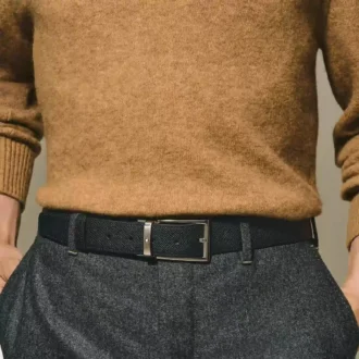 Ceinture réversible en cuir noir/marron 35 mm