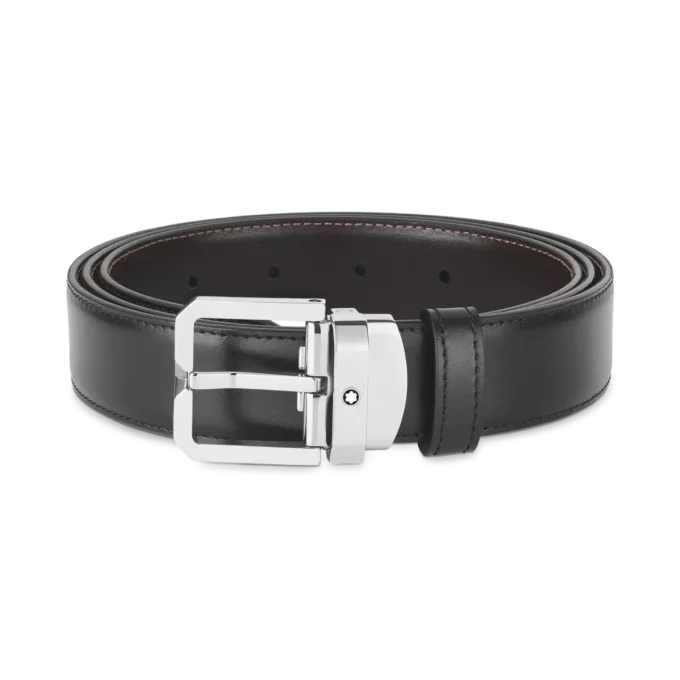 Ceinture réversible en cuir noir/marron de 30 mm