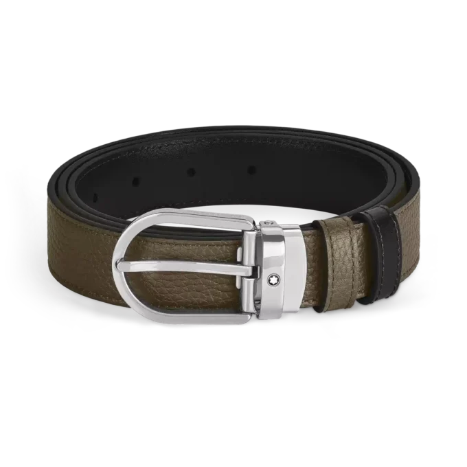 Ceinture réversible Horseshoe 30 mm en cuir grainé