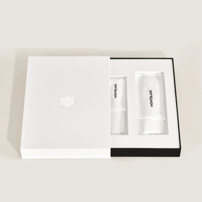 Coffret avec roller PIX Deep Green et pochette Montblanc Envelope 1-Pen