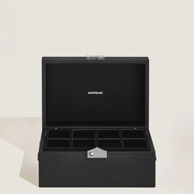 Coffret de collection pour montres en cuir noir