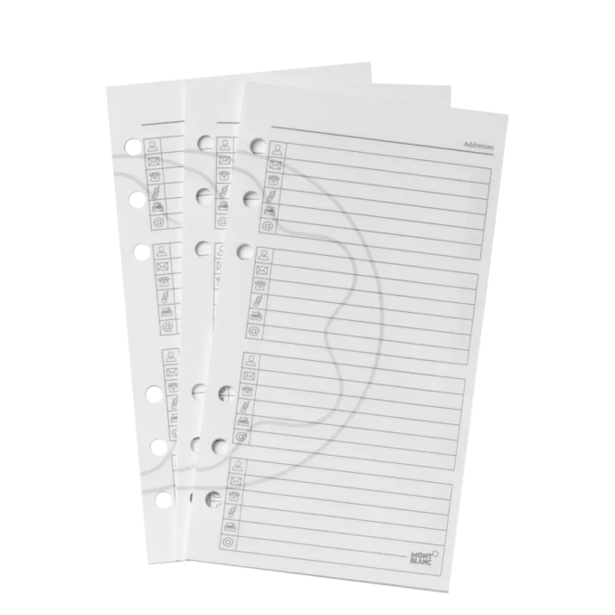 Feuilles d&rsquo;adresses et de numéros de téléphone, format moyen