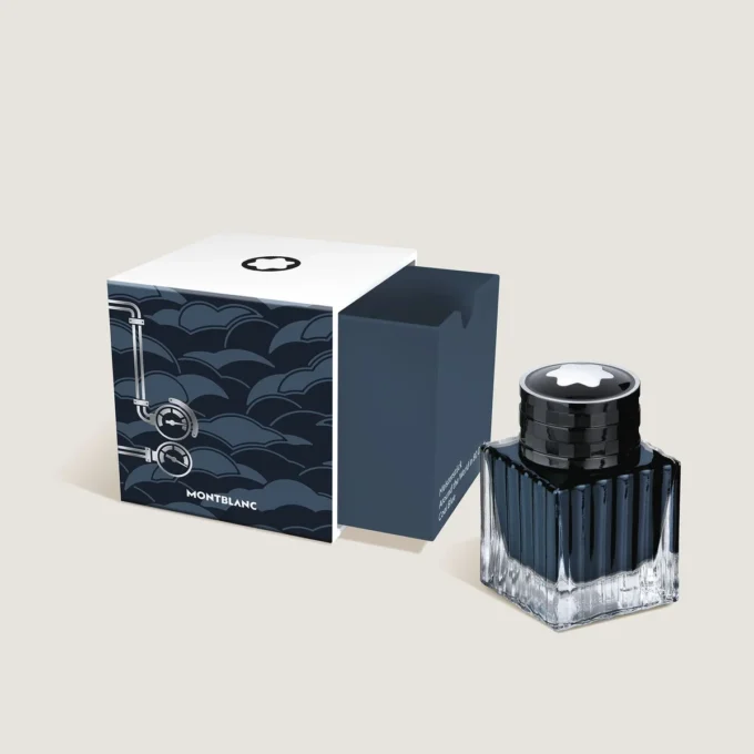 Flacon d&rsquo;encre Meisterstück Around the World in 80 Days, bleu charbon – 50 ml