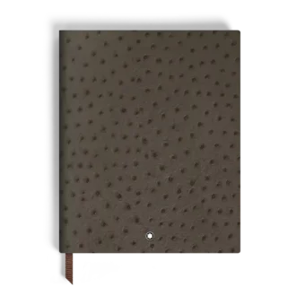 Grand carnet en cuir gaufré autruche, pages lignées