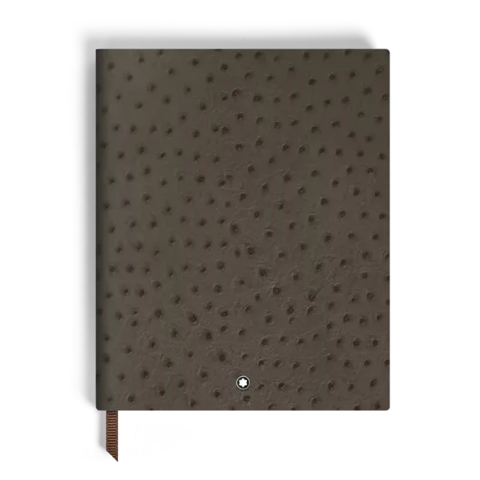 Grand carnet en cuir gaufré autruche, pages lignées