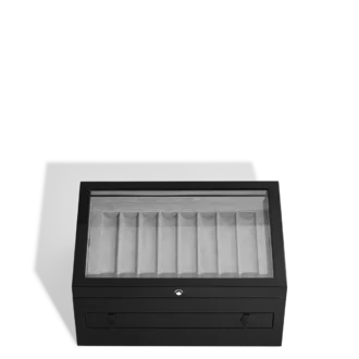 Grand coffret de collection en bois et laque pouvant contenir 24 instruments d&rsquo;écriture