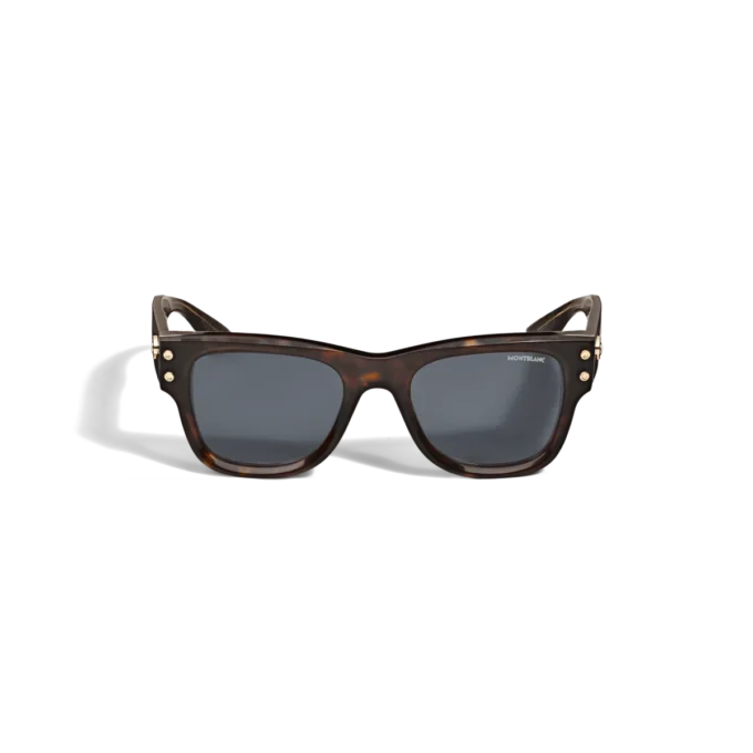 Lunettes de soleil carrées avec monture en acétate couleur havane