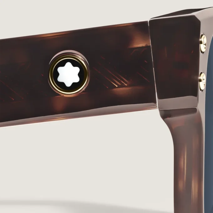 Lunettes de soleil carrées avec monture en acétate couleur havane