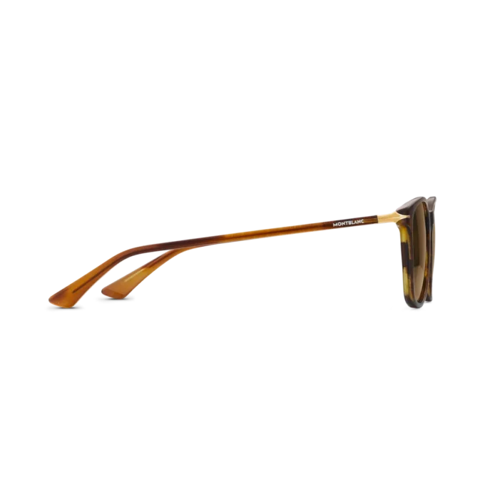 Lunettes de soleil carrées avec monture en acétate de couleur marron
