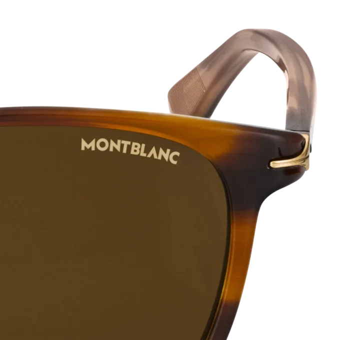 Lunettes de soleil carrées avec monture en acétate de couleur marron