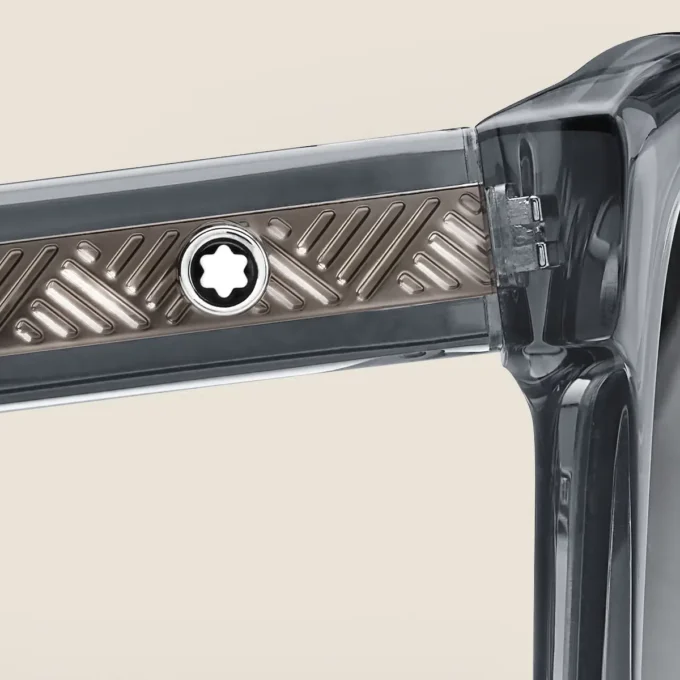 Lunettes de soleil carrées avec monture en acétate gris