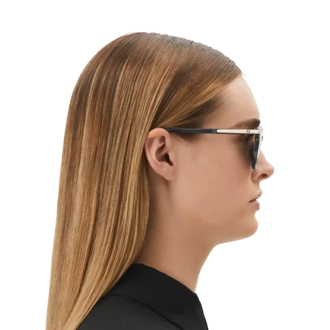 Lunettes de soleil carrées avec monture en acétate noir