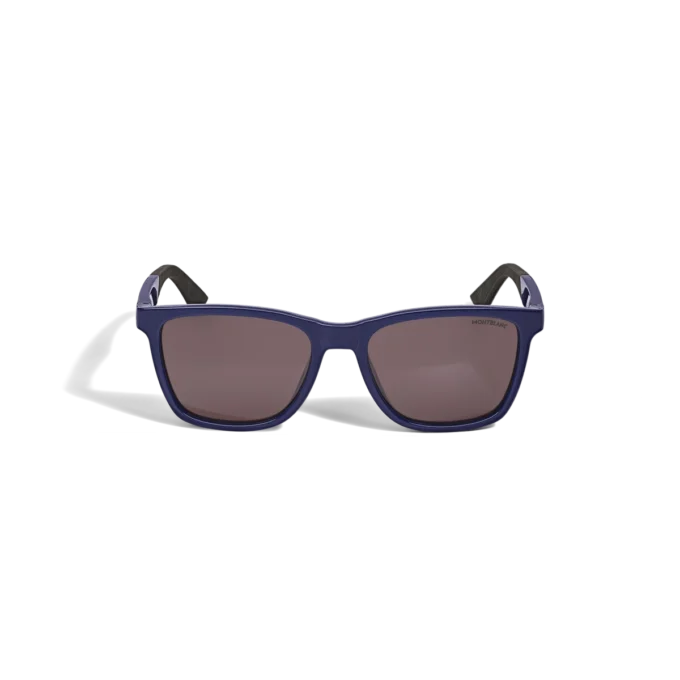 Lunettes de soleil carrées avec monture injectée de couleur bleue