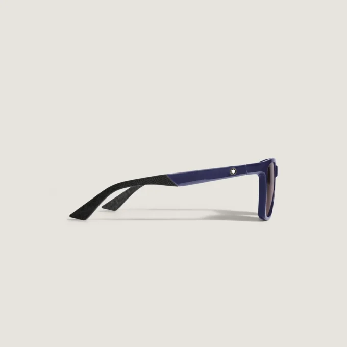 Lunettes de soleil carrées avec monture injectée de couleur bleue
