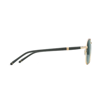 Lunettes de soleil carrées avec monture métallique dorée