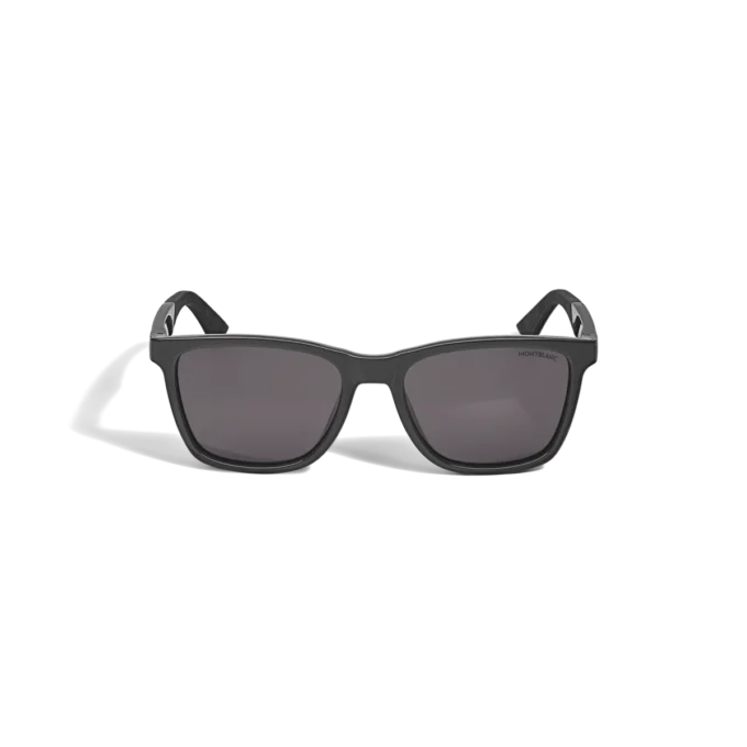 Lunettes de soleil carrées à monture noire injectée