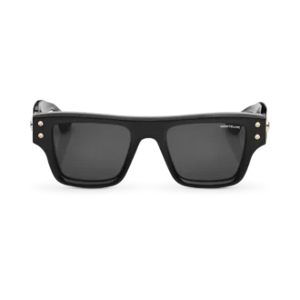 Lunettes de soleil rectangulaires avec monture en acétate de couleur noire