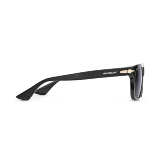 Lunettes de soleil rectangulaires avec monture en acétate de couleur noire