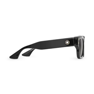 Lunettes de soleil rectangulaires avec monture en acétate de couleur noire