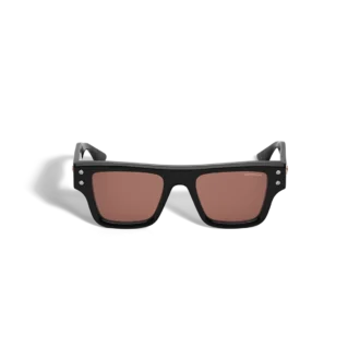 Lunettes de soleil rectangulaires avec monture en acétate noir