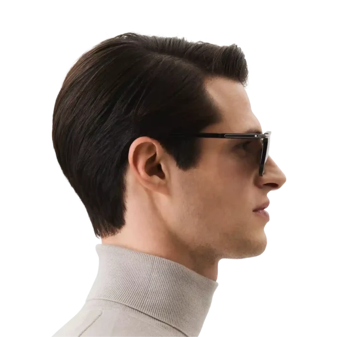 Lunettes de soleil rectangulaires avec monture en acétate noir