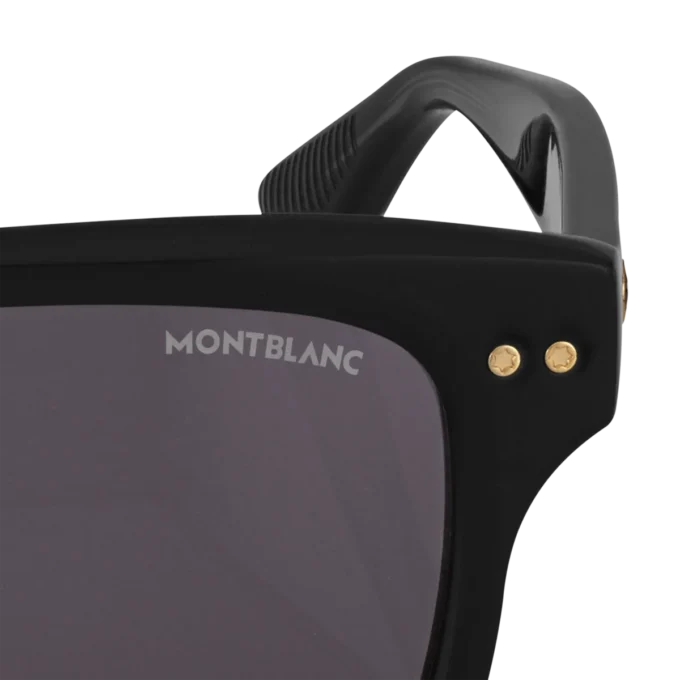 Lunettes de soleil rectangulaires avec monture en acétate noir