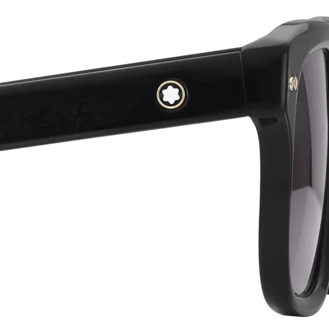 Lunettes de soleil rectangulaires avec monture en acétate noir