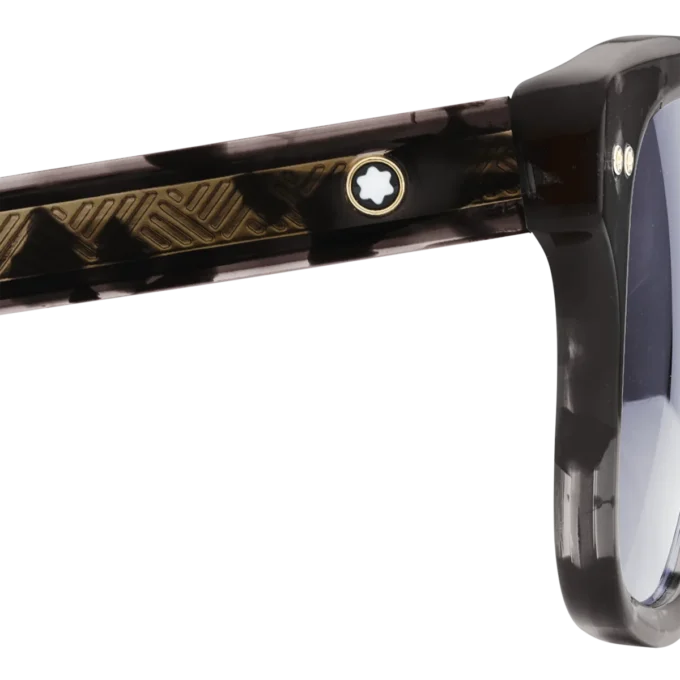 Lunettes de soleil rectangulaires avec monture en acétate noir