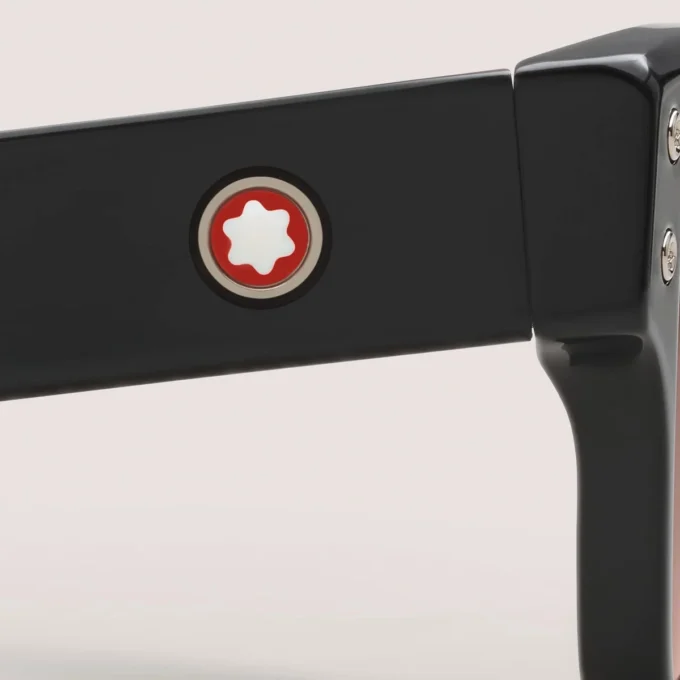 Lunettes de soleil rectangulaires avec monture en acétate noir