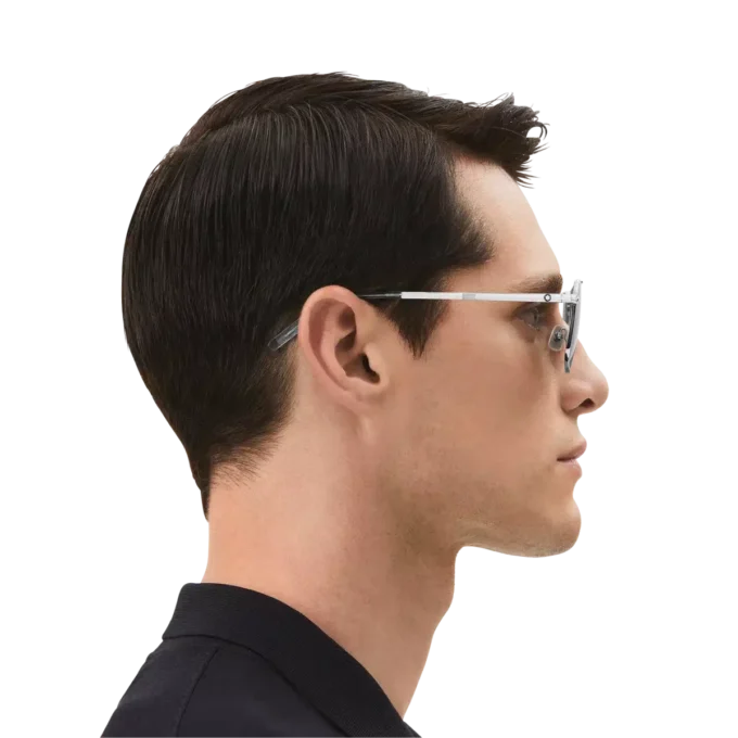 Lunettes de soleil rectangulaires avec monture en métal argenté